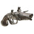 Original Early 18th Century French Style Iron Mounted Double Barreled Flintlock Pocket Pistol with Figured Walnut Stock, Circa 1690-1710