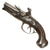 Original Early 18th Century French Style Iron Mounted Double Barreled Flintlock Pocket Pistol with Figured Walnut Stock, Circa 1690-1710