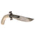 Original 19th Century French Dumouthier Style Double Barrel Percussion "Bowie" Knife Pistol with Engraved German Silver Grip - Circa 1850 Original Items