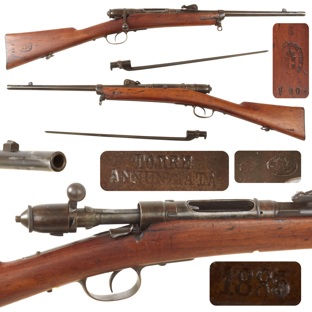 Original Italian Vetterli M1870 Carbine by Torre Annunziata Serial V. 90 with Socket Bayonet - dated 1885 Original Items