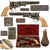 Original U.S. Gustave Young Factory Engraved Colt Model 1851 Navy .36cal Percussion Revolver with Mexican Eagle Carved Ivory Grip in Custom Case with Accessories - Matching Serial 44483 Original Items