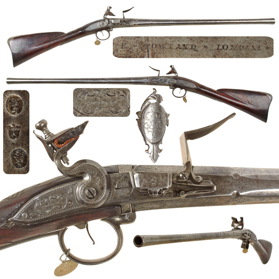 Original Queen Anne 1720 British Break-Action Removable Steel Cartridge Breech Loading Flintlock 10-Bore By Rowland of London from Keith Neal Collection