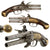 Original Early 19th Century British Style Over & Under Double Barrel Turn-Over Flintlock Pistol - Circa 1800 Original Items