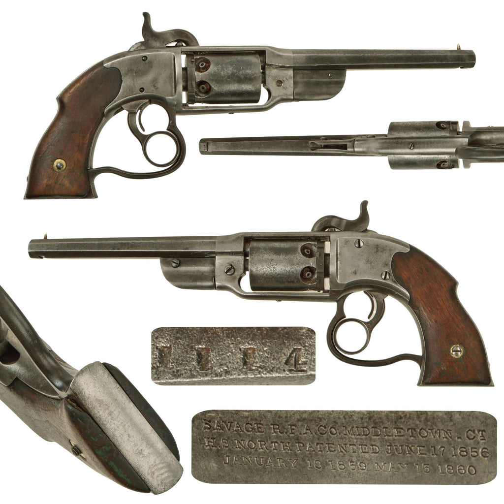 Original U.S. Civil War Savage 1861 Navy Model .36 Caliber Percussion Revolver Serial 1114 - Missing Loader Original Items