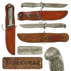 Original U.S. WWII Murphy Combat Fighting Knife with Cast Aluminum Handle & Scabbard