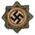 Original German WWII Heer Army Gold 1941 German Cross Award Embroidered Cloth Badge in Field Gray - Uniform Cutoff Original Items