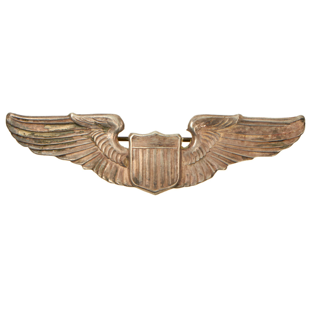 Original U.S. WWII Era US Army Air Forces Aviator Pilot Wings Marked Sterling Original Items