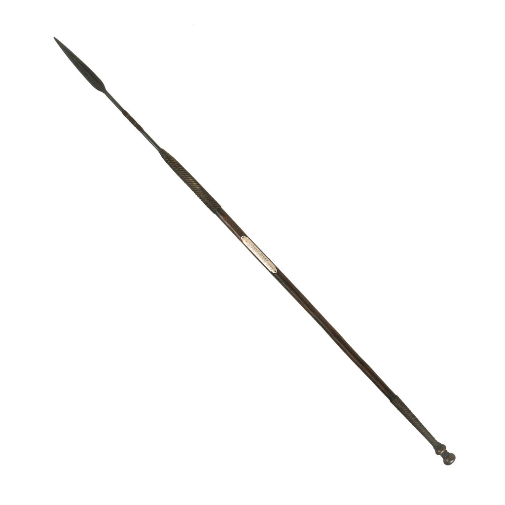 Original Anglo-Zulu War Zulu Impi Throwing Spear with Plaque from Fort Ekowe 1879 Original Items