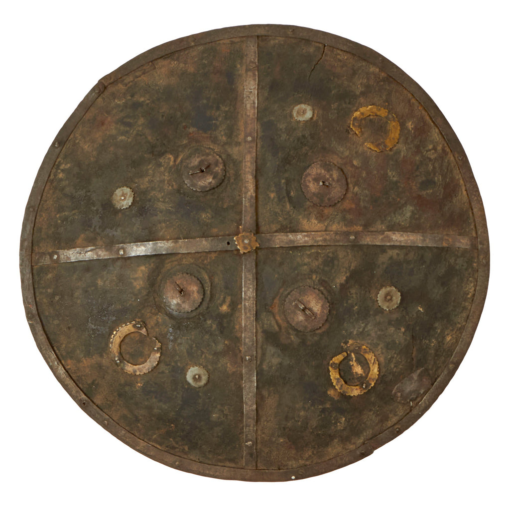 Original Afghan 19th Century Water Animal Hide Shield with Original Leather Handles Original Items