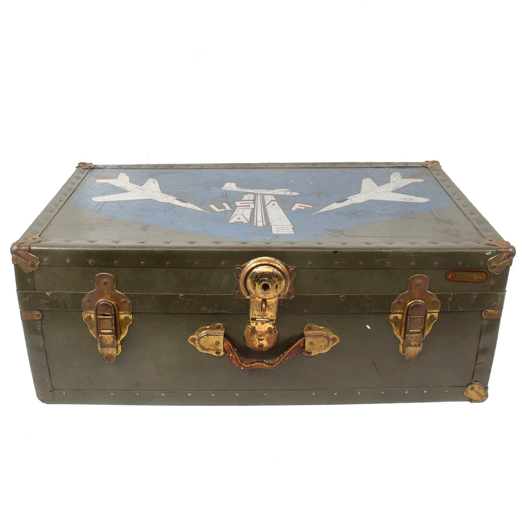 Original U.S. Vietnam War Era U.S. Air Force A+E Painted Soldier’s Trunk - Aeromedical Evacuation Original Items