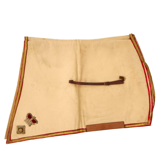 Original British Victorian Era Lieutenant Colonel’s Shabraque Horse Blanket with Gorgeous Bullion Rank Insignia Original Items