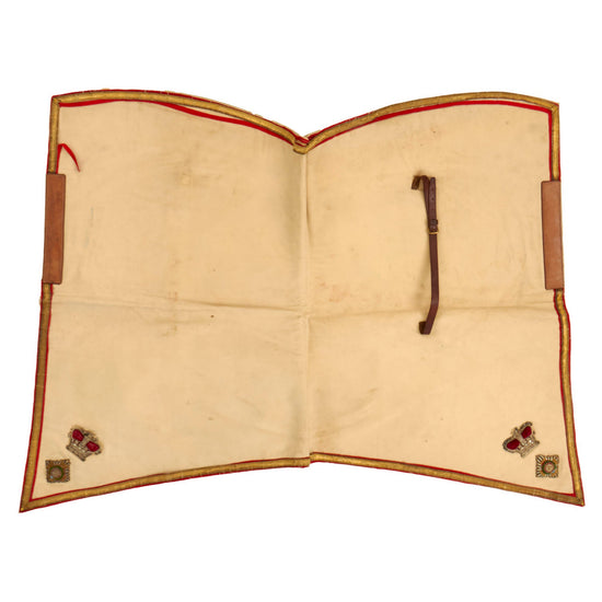 Original British Victorian Era Lieutenant Colonel’s Shabraque Horse Blanket with Gorgeous Bullion Rank Insignia Original Items