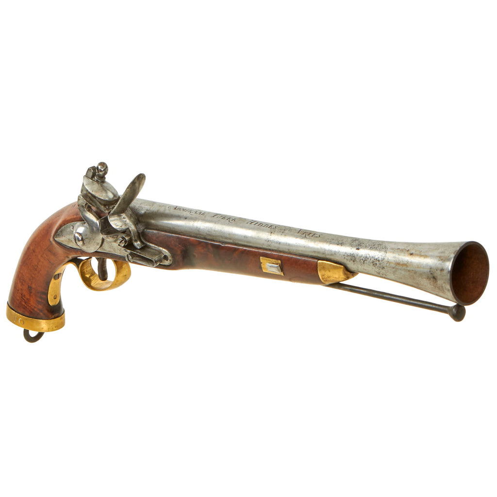 Original Dutch Napoleonic Flintlock Naval Blunderbuss Pistol Carbine Named to Ship ADMIRAL TJERK HIDDES de VRIES - Circa 1780 Original Items