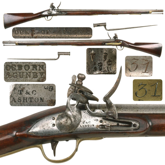 Original British East India Company Naval Flintlock Musket by T&C Ashton Marked to East Indiaman DUKE OF SUSSEX with Matched Bayonet - circa 1820 Original Items