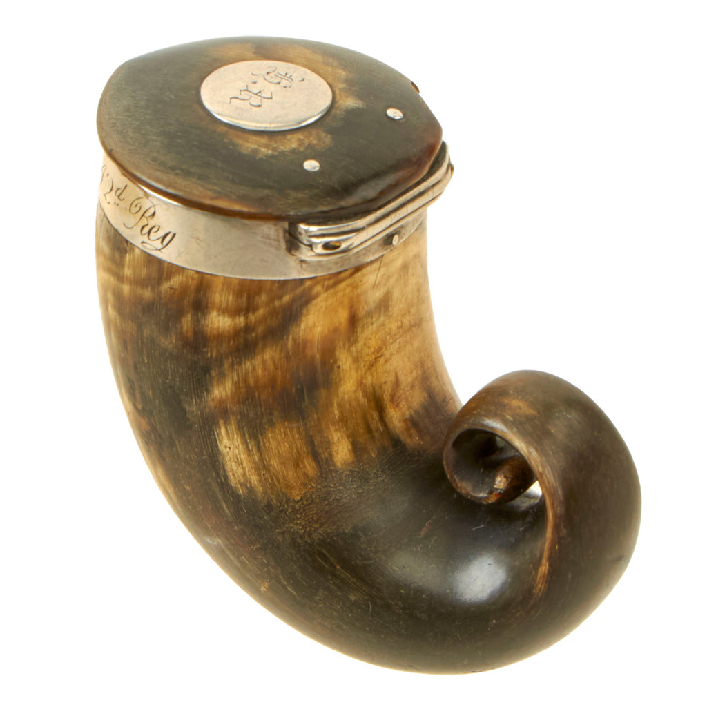 Original Scottish Victorian Silver Mounted Ram’s Horn Snuff Mull Named to Capt. H. Ramsden of the 42nd Regiment of Foot Original Items