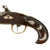 Original U.S. Colonial Era Silver Mounted Flintlock Pocket Pistol with Engraved Brass Trigger Guard - Circa 1780 - 1800 Original Items