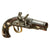 Original U.S. Colonial Era Silver Mounted Flintlock Pocket Pistol with Engraved Brass Trigger Guard - Circa 1780 - 1800 Original Items