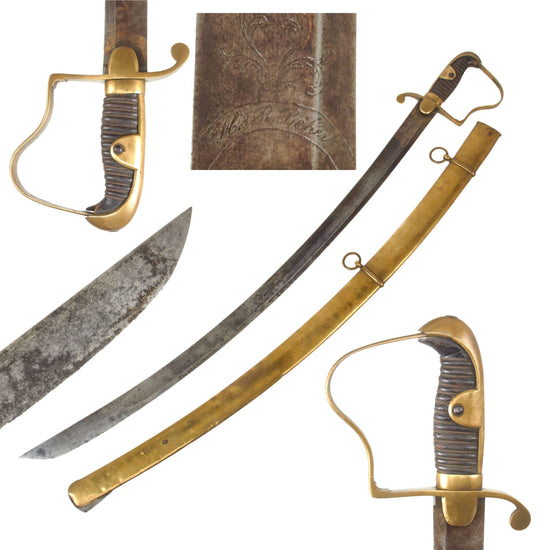 Original Mid-19th Century Continental Officer’s Sword with Fire-Blued Gold-Inlaid Blade & Scabbard by H&R Böker of Remscheid Original Items