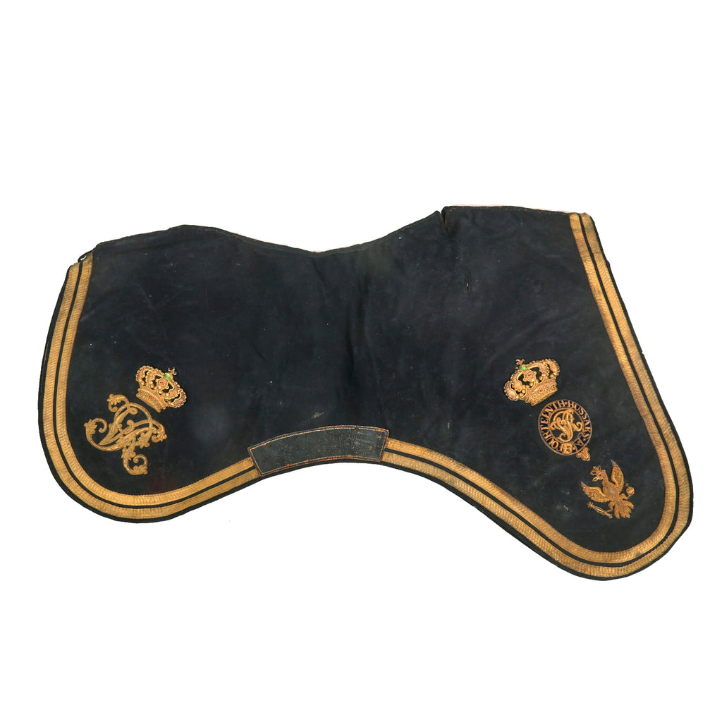 Original British Victorian Era 14th King’s Hussars Shabraque Horse Blanket with Gorgeous Bullion Insignia Original Items