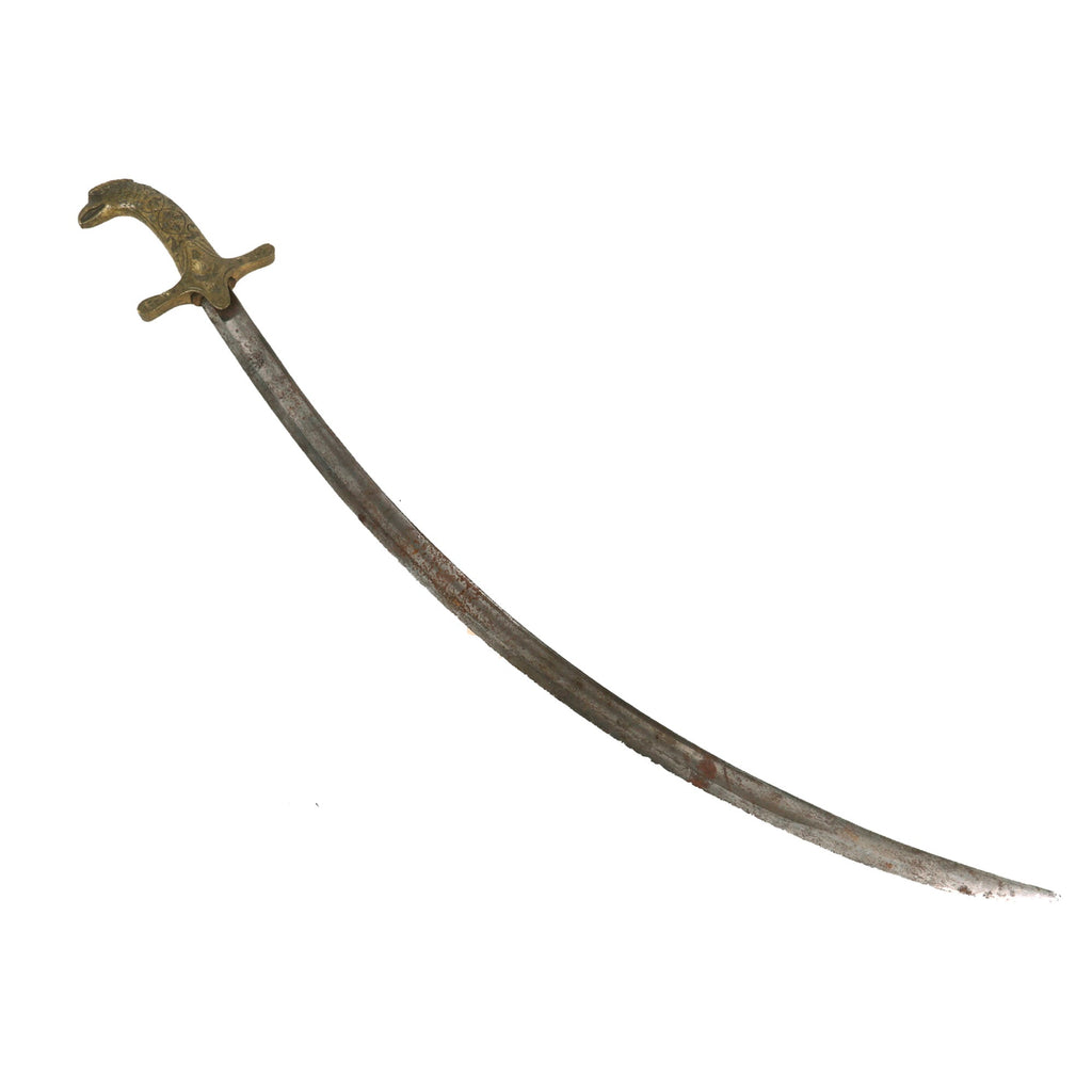Original Ottoman 19th Century Eagle Head Mameluke Style Sword with All-Brass Hilt Original Items