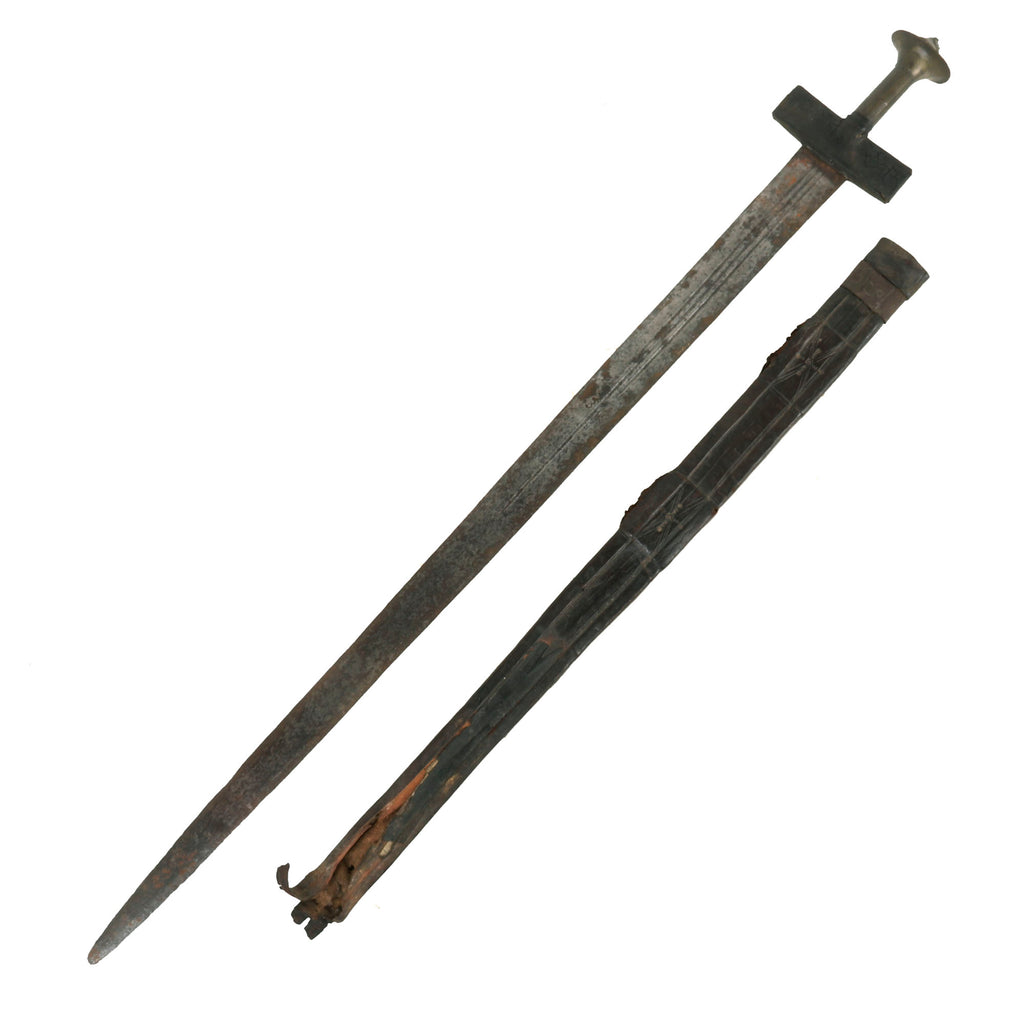 Original North African Tuareg Broadsword Kaskara or Takooba With Scabbard - circa 1880 Original Items