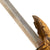 Original German Mid-18th Century Baroque Gilt Brass Mounted Hirschfänger Hunting Sword with Shell Grip and Leather Scabbard
