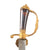 Original German Mid-18th Century Baroque Gilt Brass Mounted Hirschfänger Hunting Sword with Shell Grip and Leather Scabbard