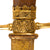 Original Continental European 18th Century Gilt Brass Hunting Sword with Faceted Agate Grip, Etched and Gilt “NEC TEMERE NEC TIMIDE” Blade and Scabbard