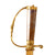 Original Continental European 18th Century Gilt Brass Hunting Sword with Faceted Agate Grip, Etched and Gilt “NEC TEMERE NEC TIMIDE” Blade and Scabbard