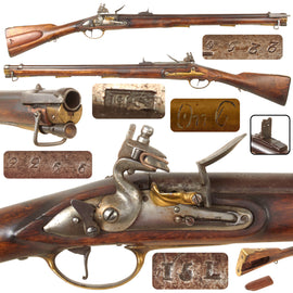 Original Danish / Norwegian Flintlock Jäger Rifle with Later Pillar Breech Alteration, Safety Dog and Matching Serial No. 2266