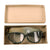 Original German WWII Luftwaffe Baumuster 295 Landfliegerbrille Pilot Goggles with 1942-Dated Callowaro Wagener K.-G. Box - Mima Marked Original Items