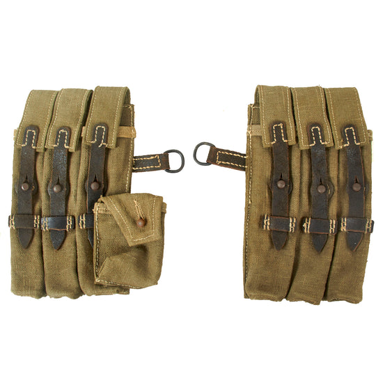 German WWII Pair of MP 40 Magazine Pouches Made from Original Fabric