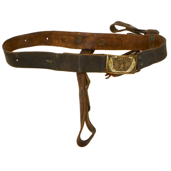 Original U.S. Civil War M1851 U.S. Army Mounted Service Cavalry Enlisted Saber Belt with Saber Straps Original Items