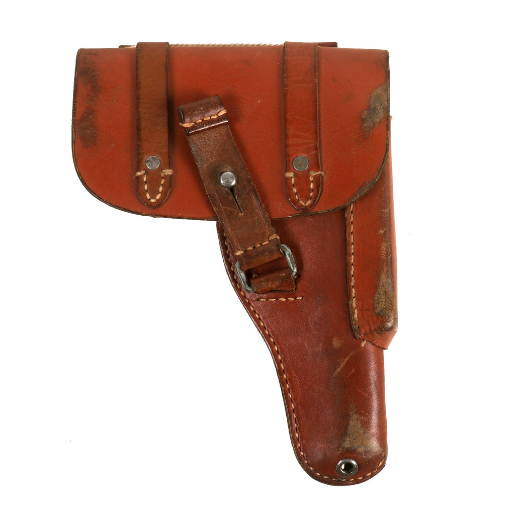 Original German WWII Luftwaffe Leather Drop Holster for the Browning FN Model 1910/1922 7.65mm Pistol by Gustav Reinhardt - Dated 1943 Original Items