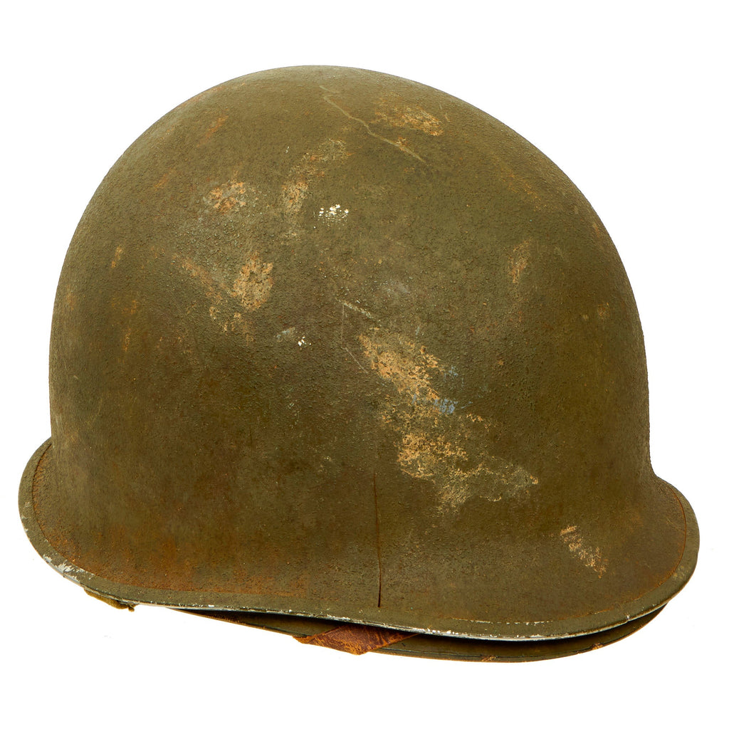 Original U.S. WWII Early 1942 M1 McCord Front Seam Fixed Bale Helmet with CAPAC Liner - Complete Original Items