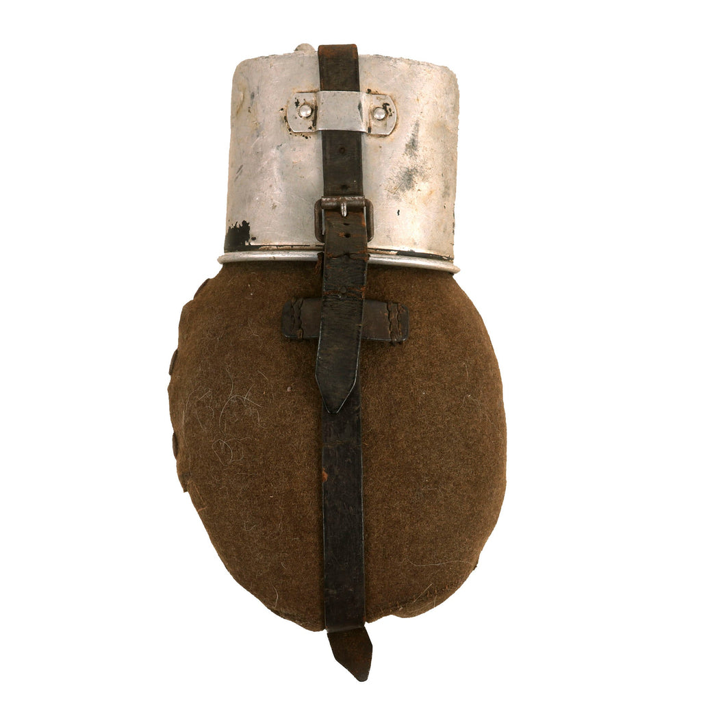 Original German WWII Aluminum M31 Canteen with Aluminum Cup - Dated 1939 Original Items