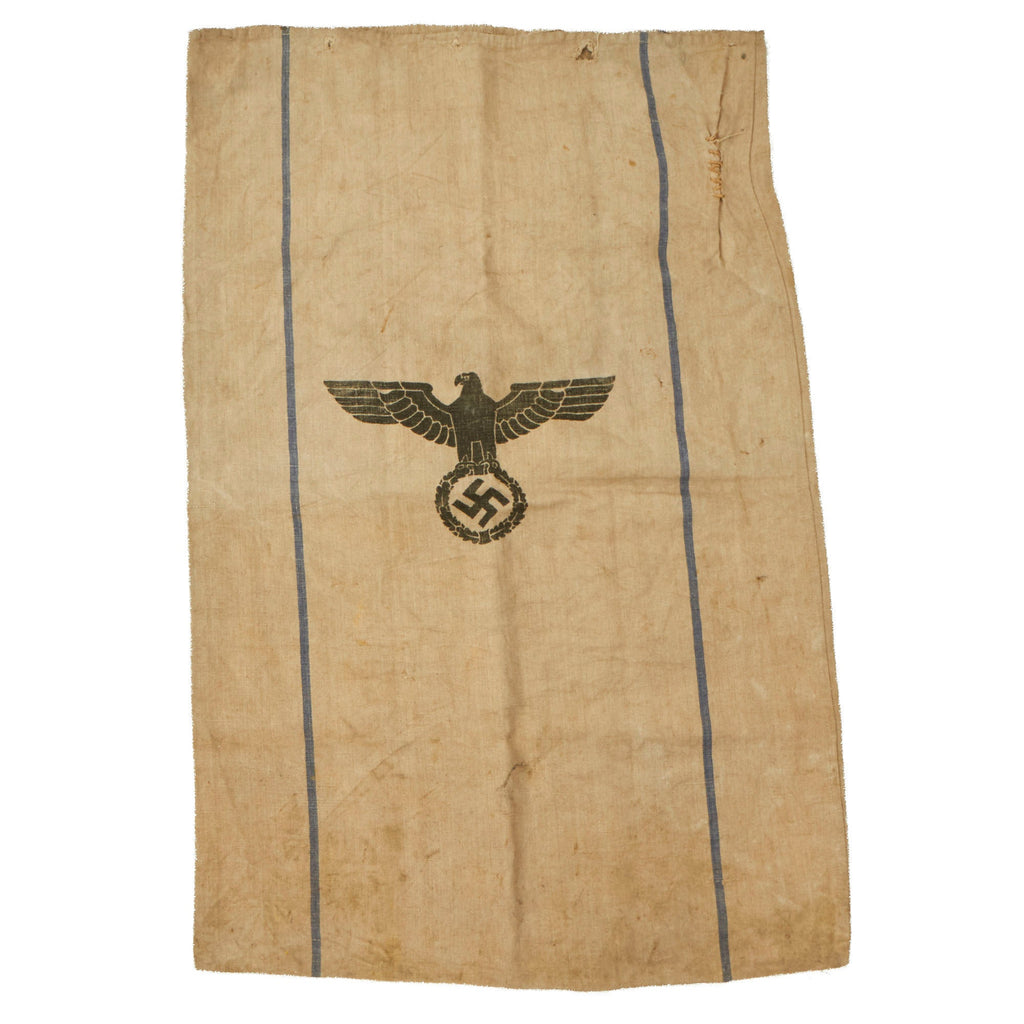 Original German WWII Heer Army 1942 Dated Heavy Burlap Ration Grain Sack - 43" x 27" Original Items