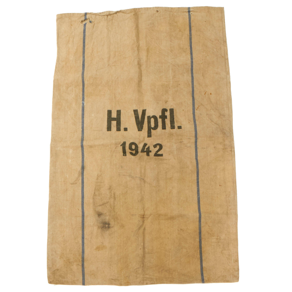 Original German WWII Heer Army 1942 Dated Heavy Burlap Ration Grain Sack - 43" x 27" Original Items