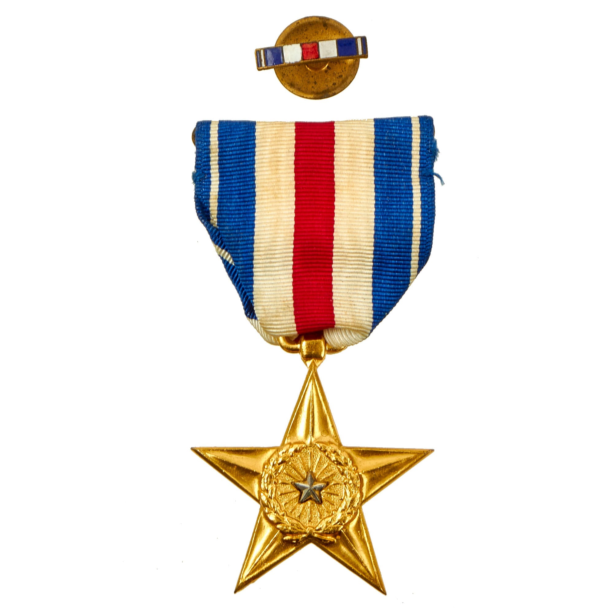 Silver Star With Rounds Original U.S. WWII Silver Star Medal and Lapel Device Set With Present ...