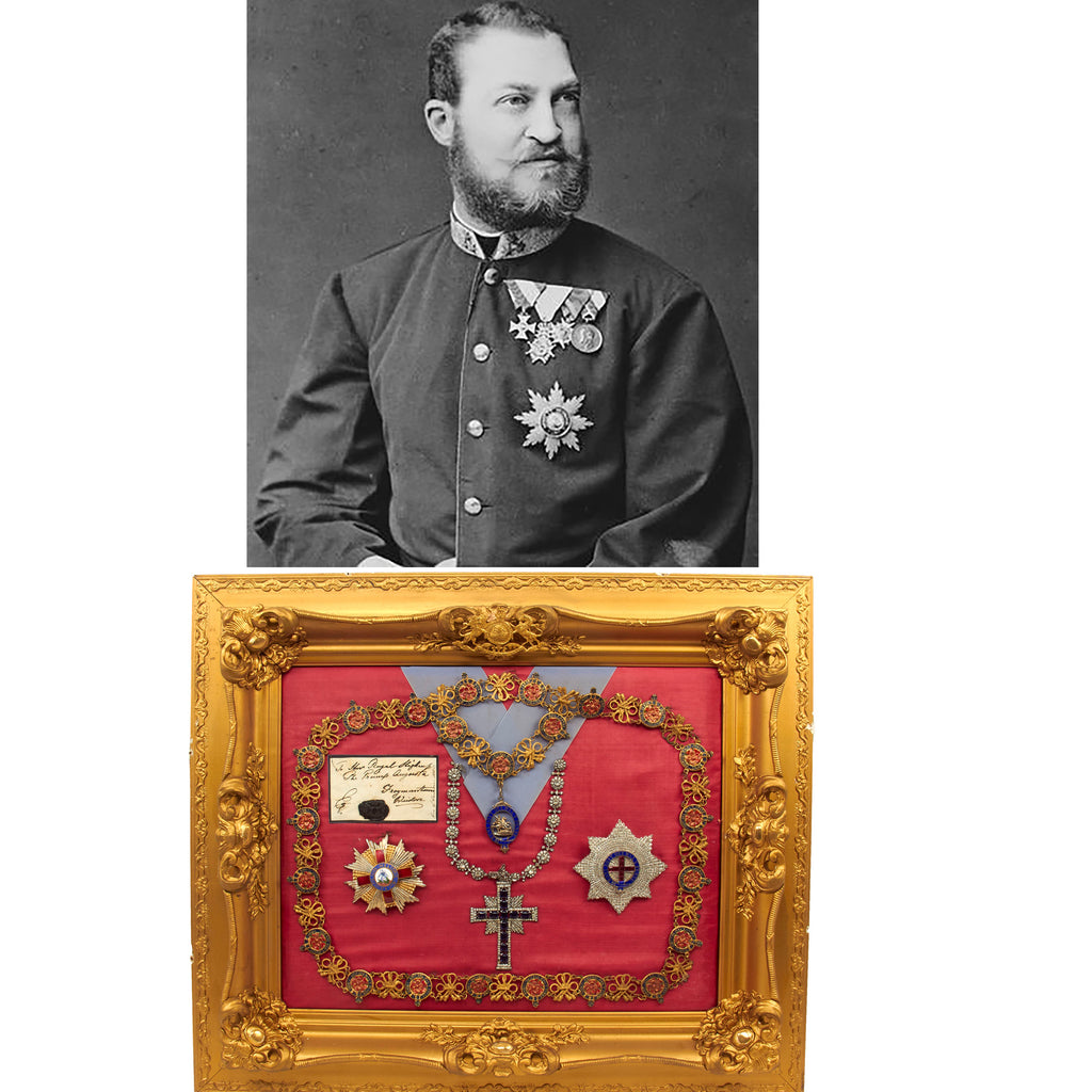Original British Austrian Ernest Augustus Crown Prince of Hanover Genuine Wearer’s Copies Awards Framed Display - 27 ½” x 23 ½” Original Items