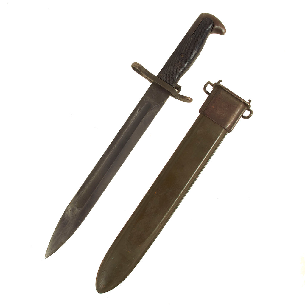 Original U.S. WWII Unissued M1 Garand 10 inch Bayonet by PAL with M7 Scabbard Original Items