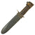 Original U.S. WWII Late War Soldier-Modified Navy Mark 2 KA-BAR Fighting Knife with Longer Crossguard & Shifted Hilt in U.S.N. MK2 Scabbard Original Items
