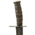 Original U.S. WWII Late War Soldier-Modified Navy Mark 2 KA-BAR Fighting Knife with Longer Crossguard & Shifted Hilt in U.S.N. MK2 Scabbard Original Items