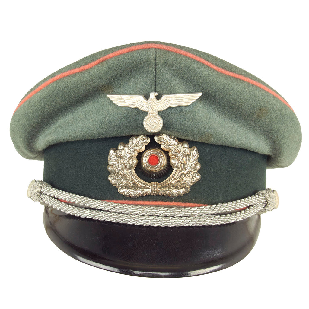 Original German WWII Heer Panzer Armored Corps Officers Schirmmütze Visor Crush Cap by EREL - size 57 1/2 Original Items
