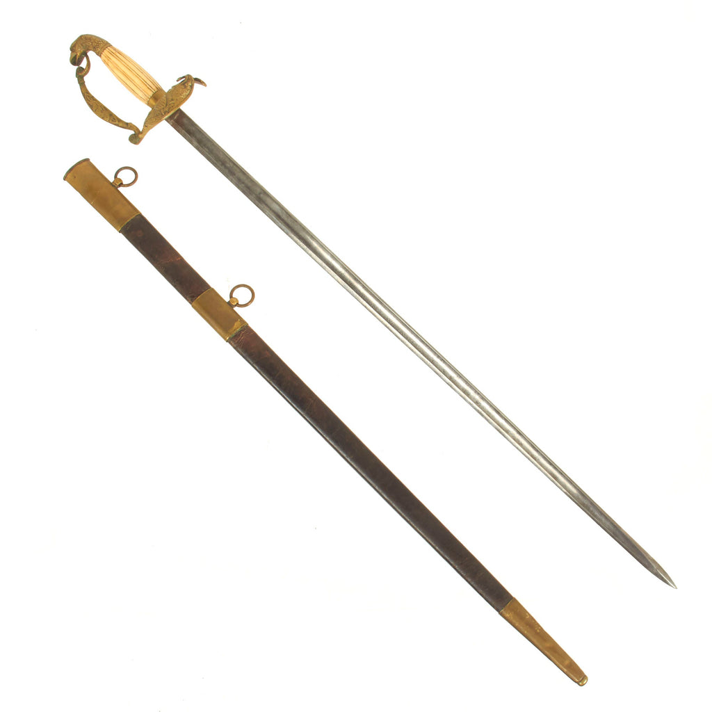 Original U.S. M1830 Officer's Eagle Head Pommel Sword with Scabbard Original Items
