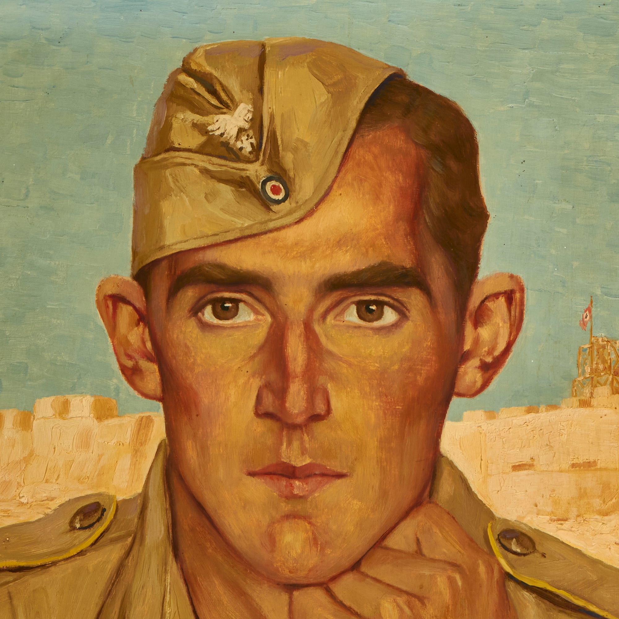 Original German WWII 1941 Dated Framed Portrait Painting of Luftwaffe ...