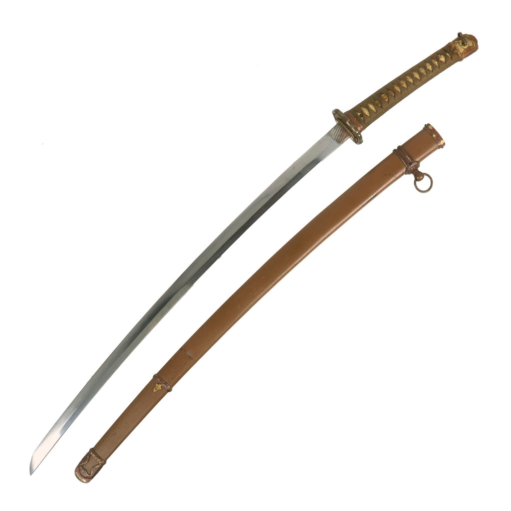 Original WWII Japanese Type 98 Shin-Gunto Katana Sword with Edo Period Blade by KANENAGA & Steel Scabbard Original Items
