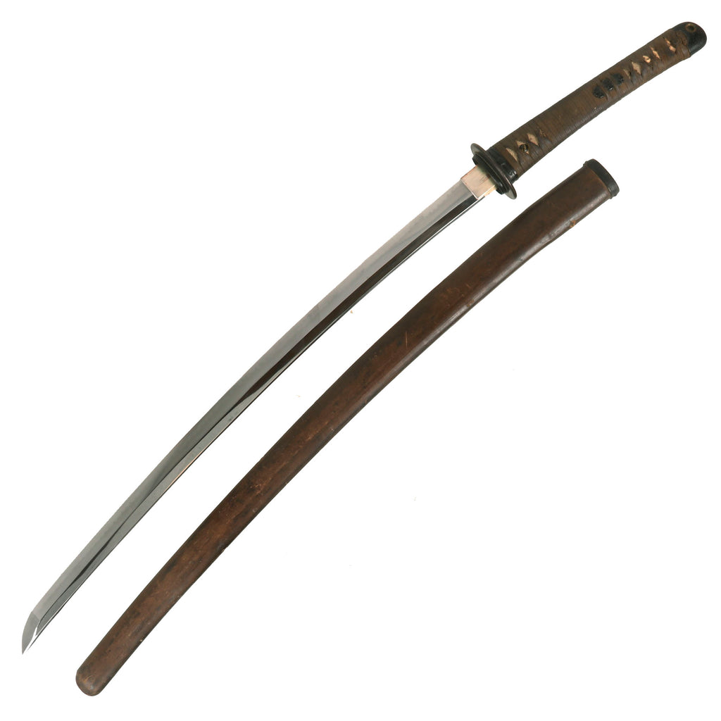 Original WWII Japanese RJT Rinji Seikishi Shin-Gunto Handmade Katana Sword by ICHIHARA NAGAMITSU with Custom Unfinished Wood Scabbard Original Items