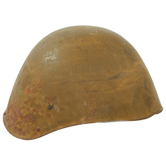 Original WWII Greek Armed Forces M1934/39 Helmet in Correct Wartime Configuration - ΕΛΛΗΝΙΚΟΣ ΣΤΡΑΤΟΣ - Size 57 Original Items