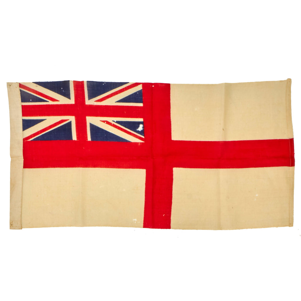 Original British WWII Naval The White Ensign Flag - St George's Ensign - 18½ x 36” Original Items